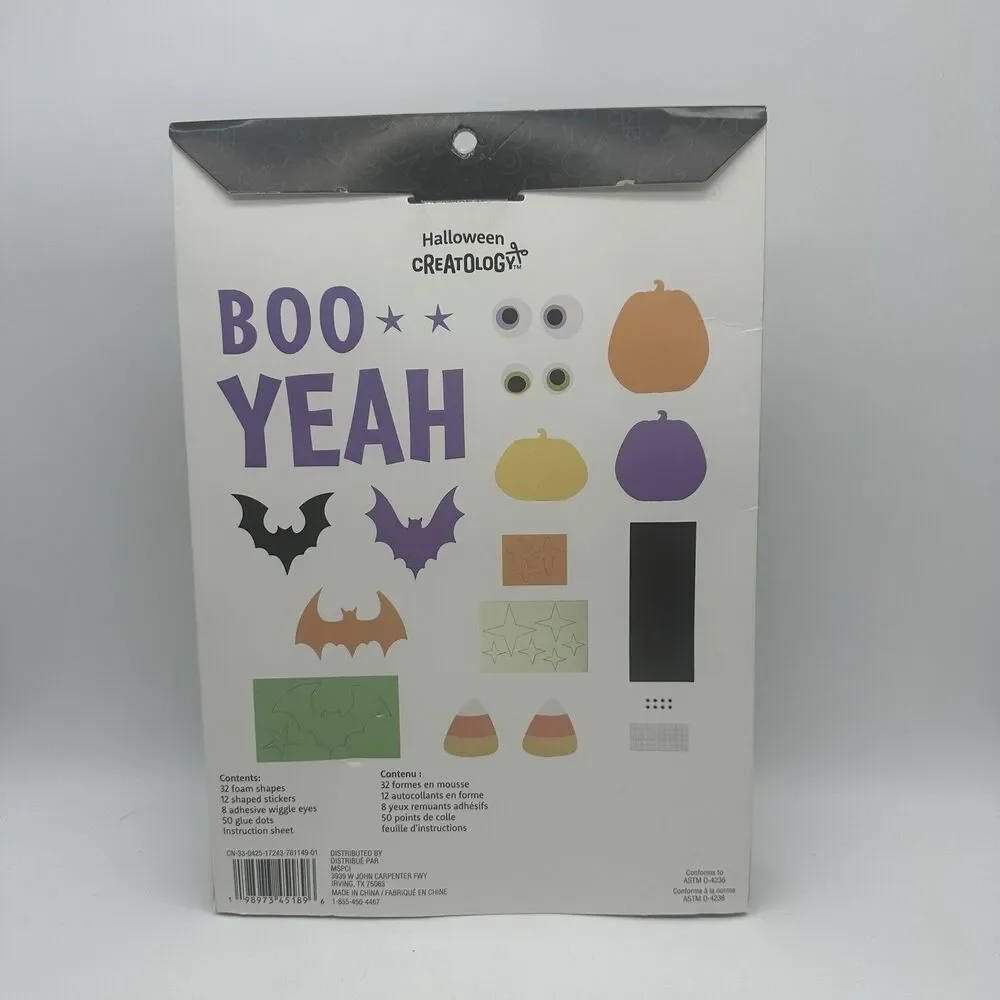 Halloween Creatology Door Decor Glow In The Dark Boo Yeah Bat Pumpkin Party